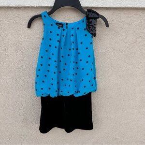 Girls Holiday Editions Polka Dot Top Velour Bottom Dress